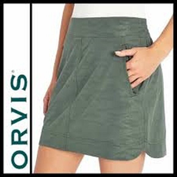 NEW Orvis Camo Embossed Pull On Travel Golf Skort - NEW - Picture 2 of 10